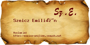 Szeicz Emilián névjegykártya
